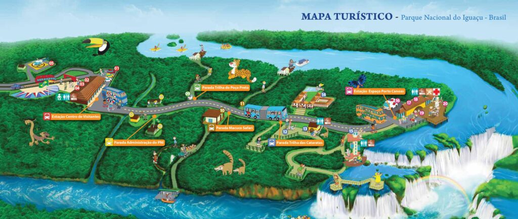 Mapa do Parque Nacional Iguaçu